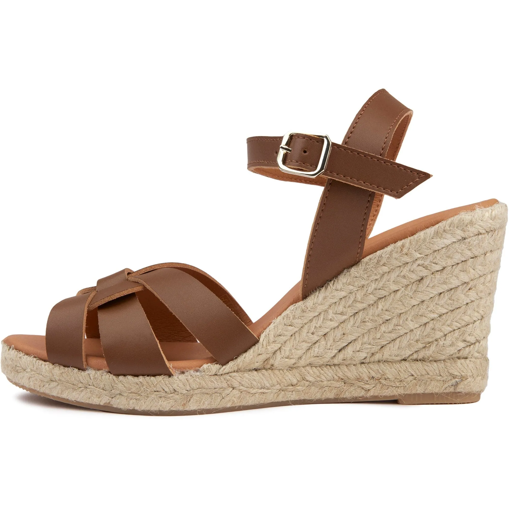 Rhubarb Women's Vegan Leather Espadrille Wedge Sandals | Tan