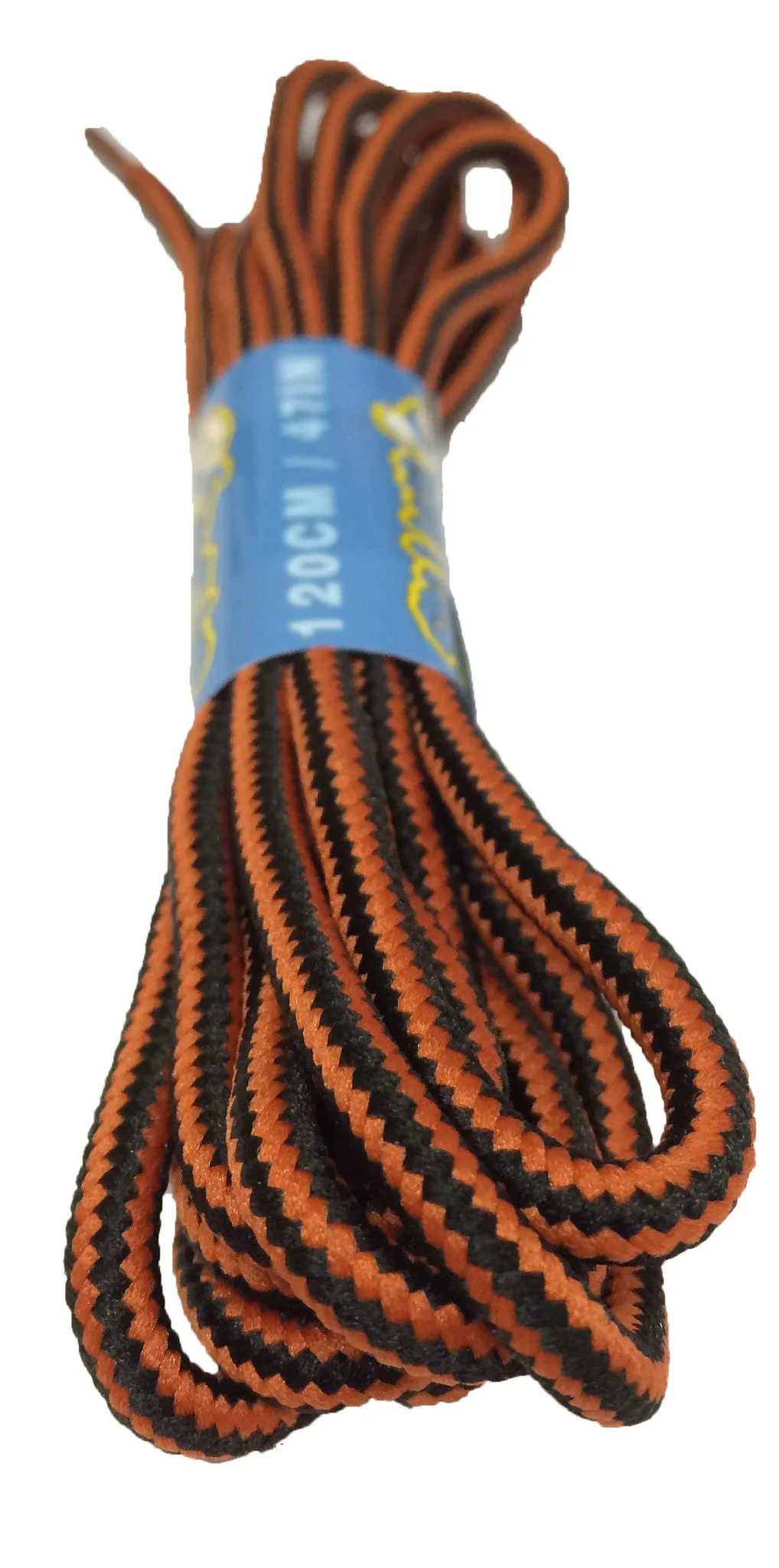 Round Black and Orange Bootlaces - 3mm wide