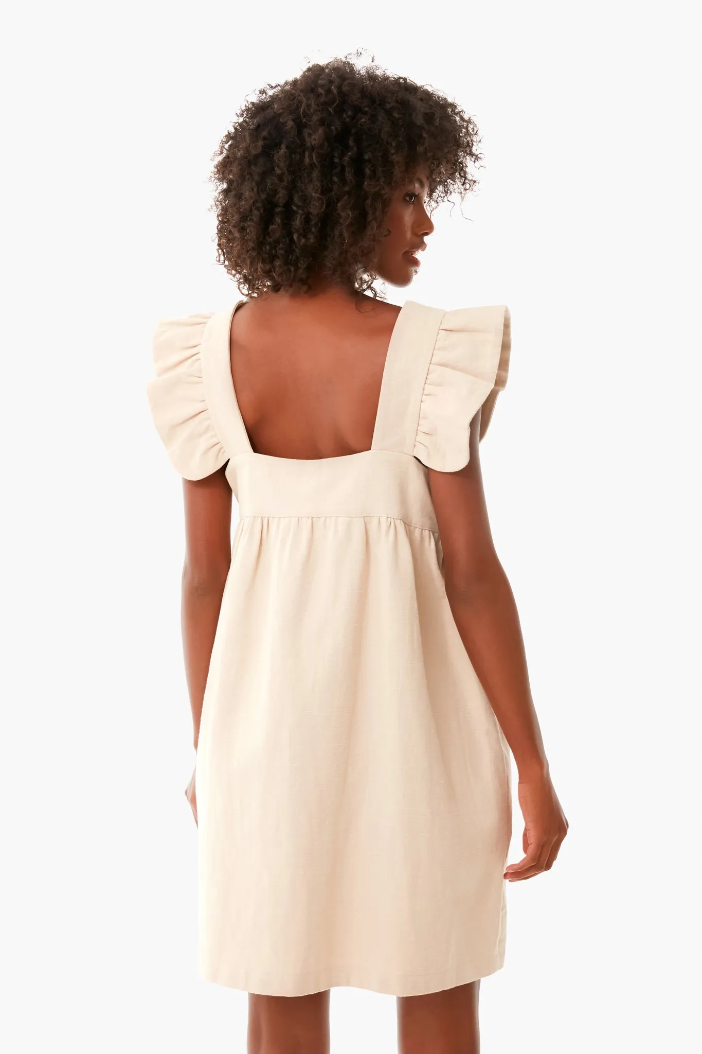 Sandstone Hazel Flutter Sleeve Dress