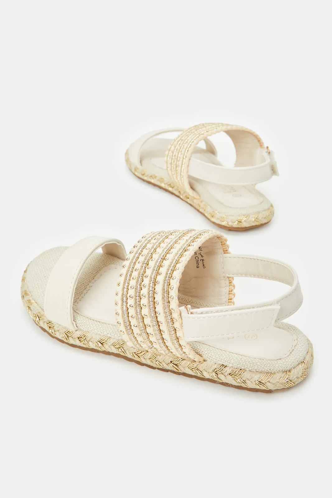 Senior Girls Beige Espadrilles