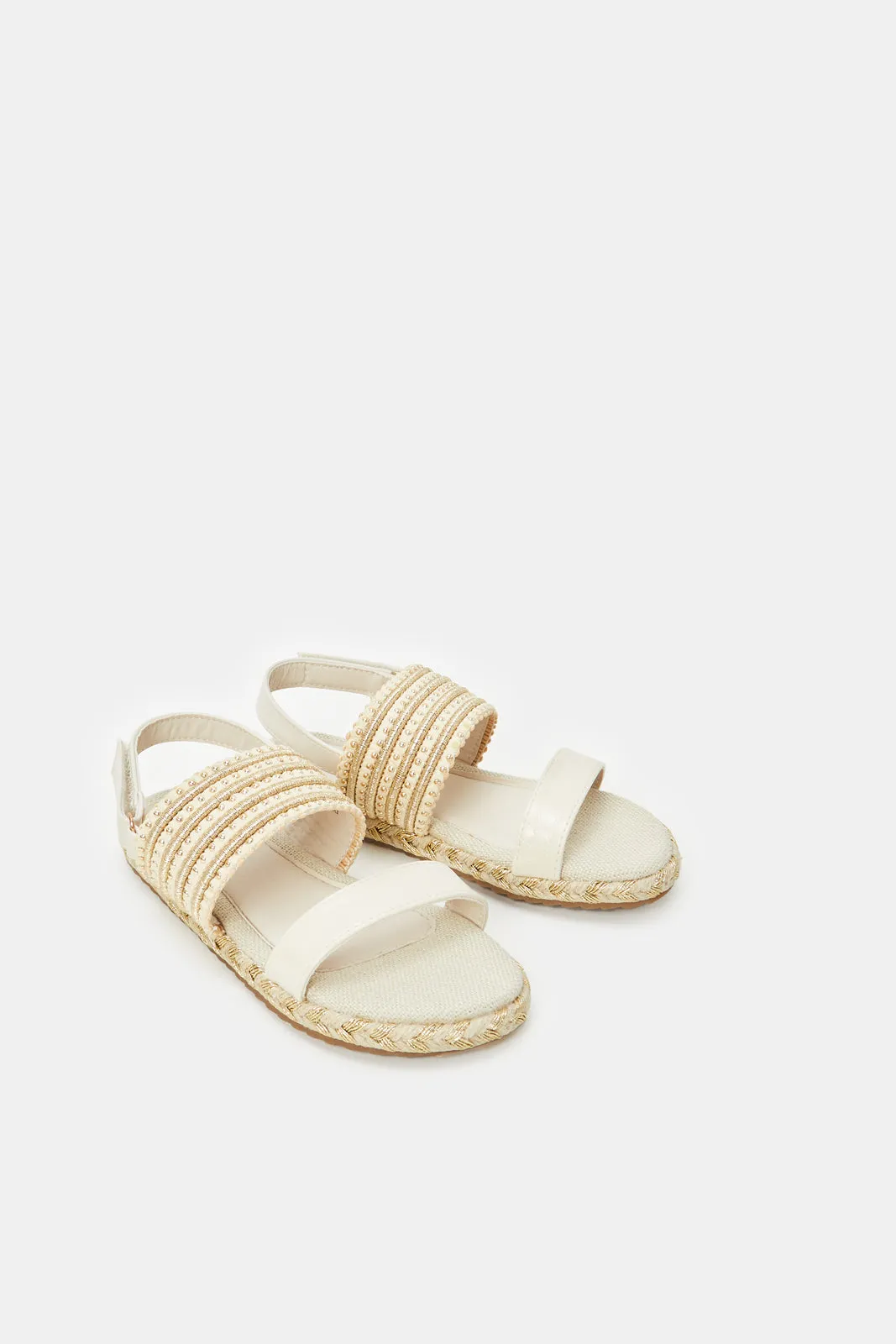 Senior Girls Beige Espadrilles