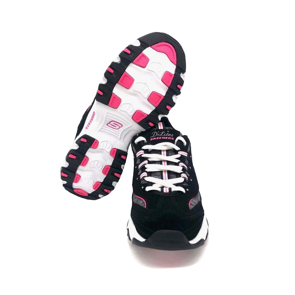 'Skechers' Women's D'Lites Me Time - Black / Hot Pink