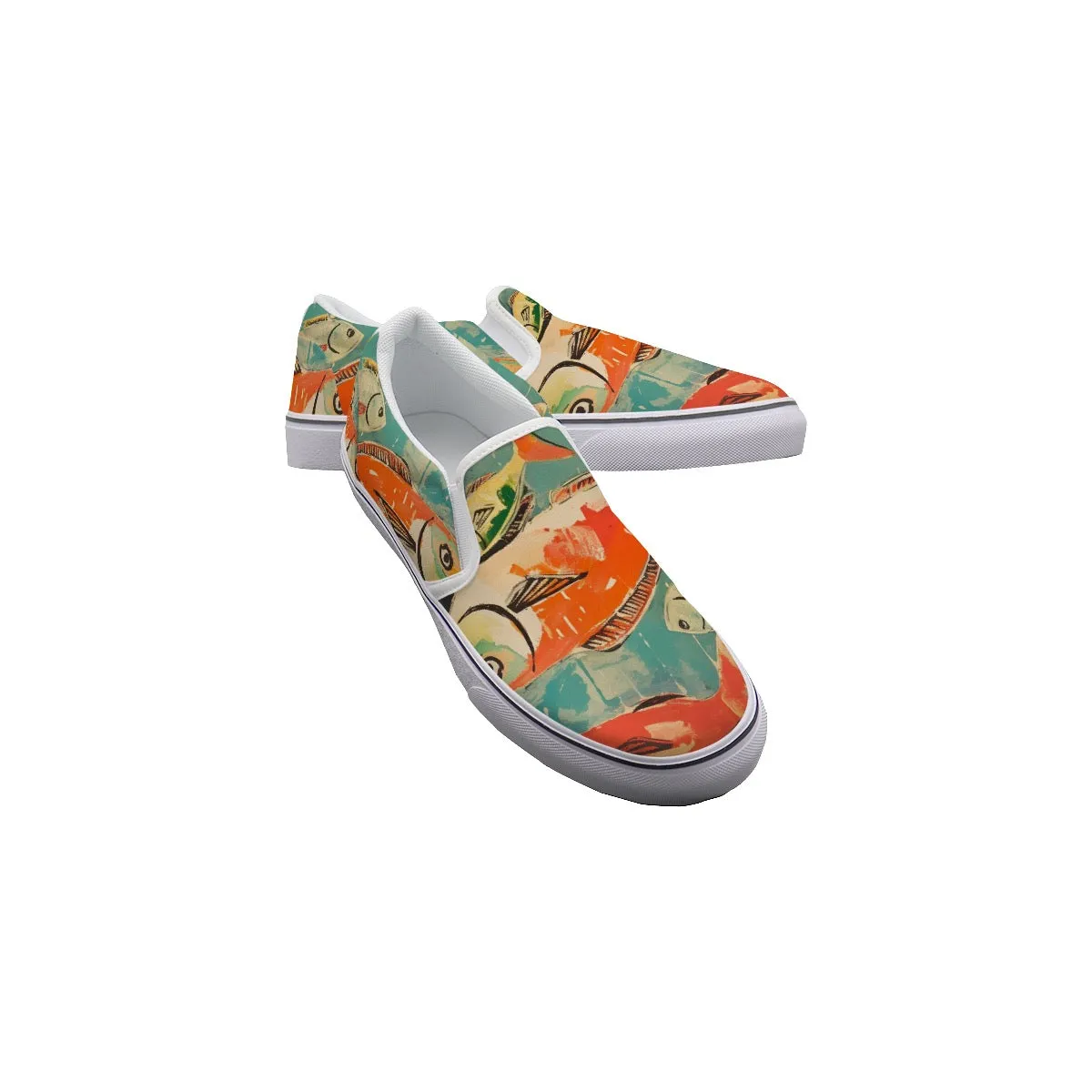 So#36 Men's Slip On Sneakers, abstract, print