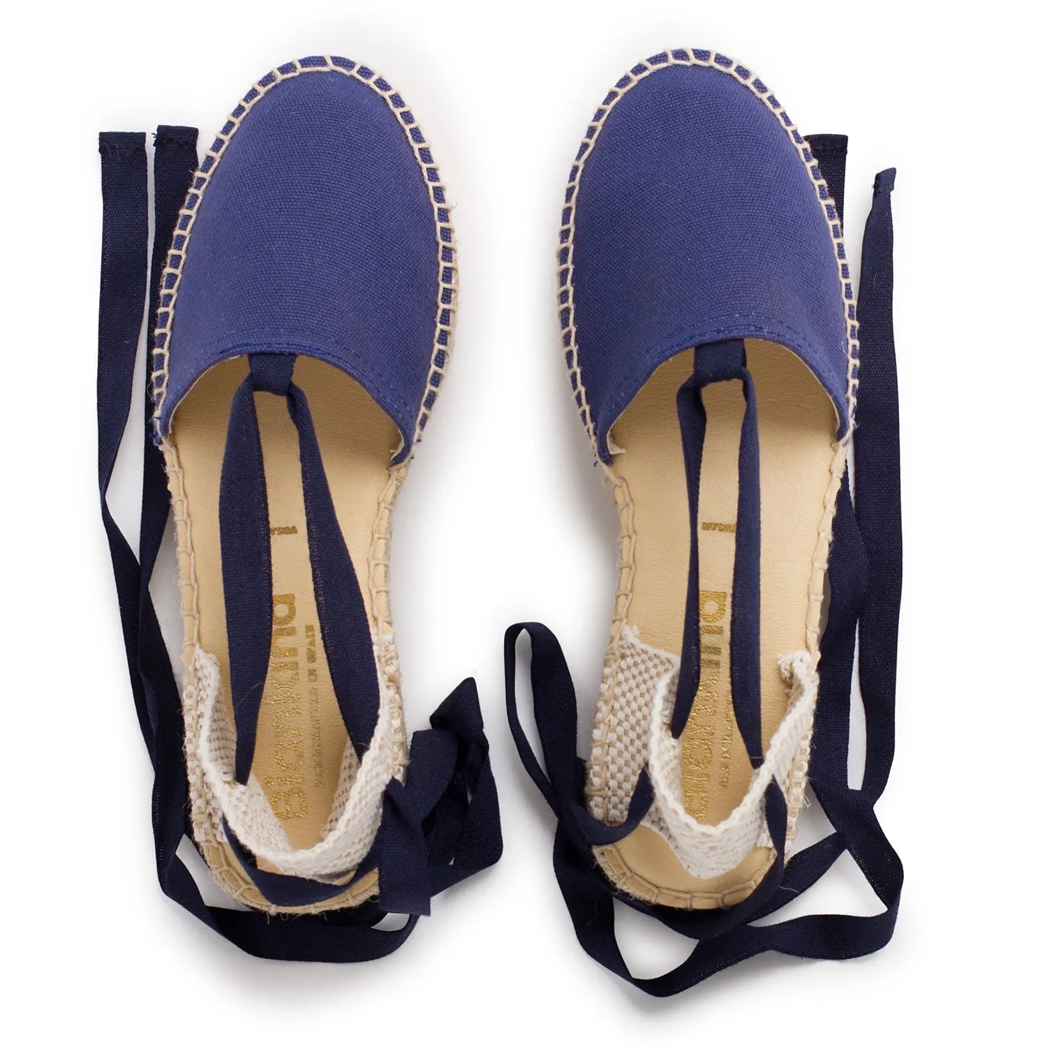 Tamarita Eco Canvas Vegan Espadrille Wedges - Navy