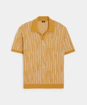 Textured Stripe Montauk Polo in Lemon