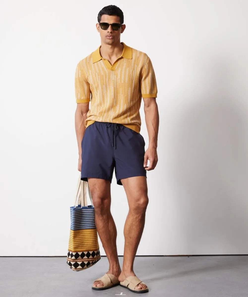 Textured Stripe Montauk Polo in Lemon