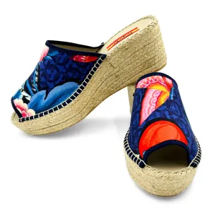 TIGRE Blue Modern Wedge Espadrilles