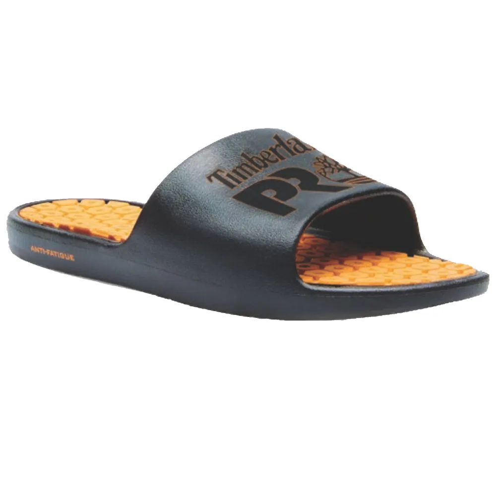 'Timberland Pro' Men's Logo Anti-Fatigue Tech Slides - Black / Orange