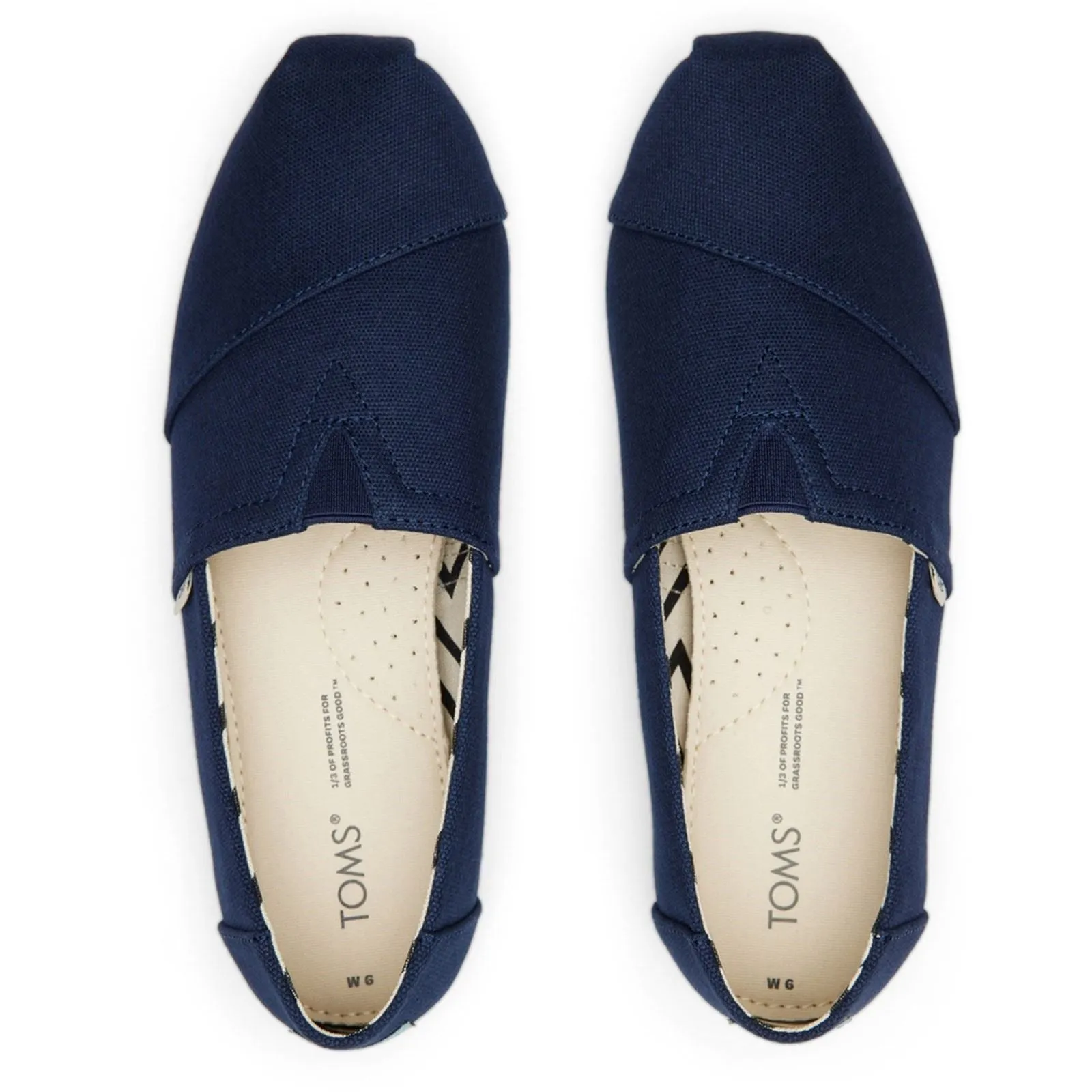 TOMS Alpargata 100% Cotton Women's Navy Espadrilles