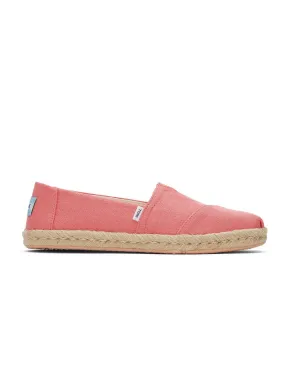 Toms Alpargata Rope Espadrille Peach Textured Woven