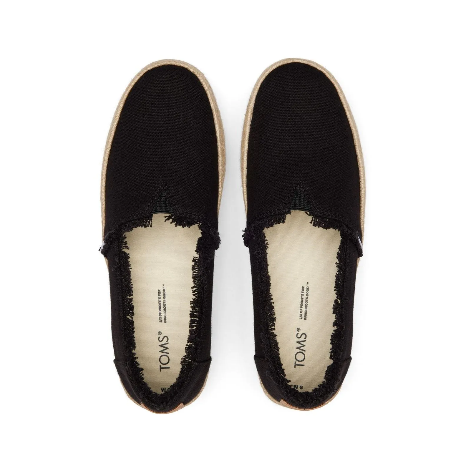 TOMS Valencia 100% Cotton Women's Black Espadrilles