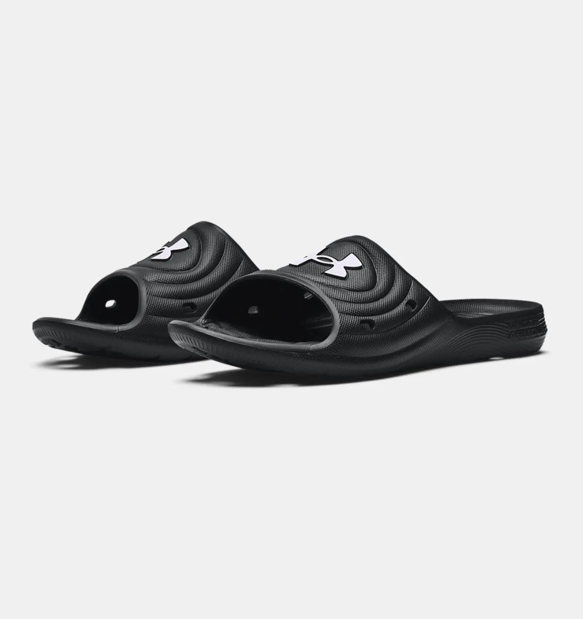 'Under Armour' Men's Locker IV Slide Sandal - Black / Black / White