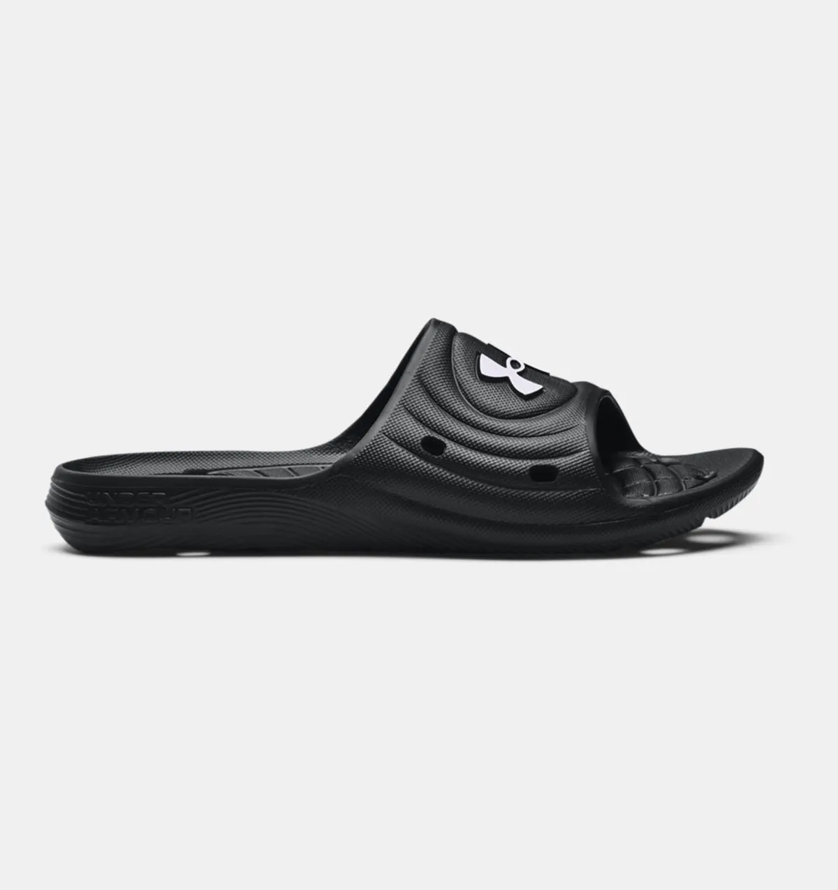 'Under Armour' Men's Locker IV Slide Sandal - Black / Black / White