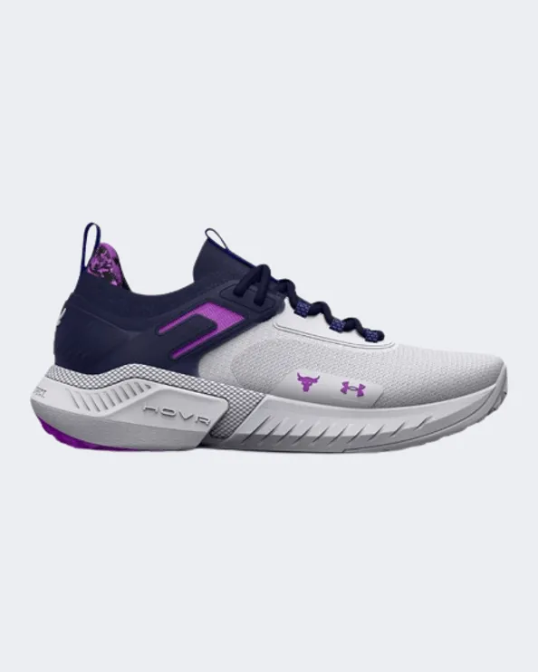 Under Armour Project Rock 5 Disrupt Women Training Shoes White/Navy 3026207-102