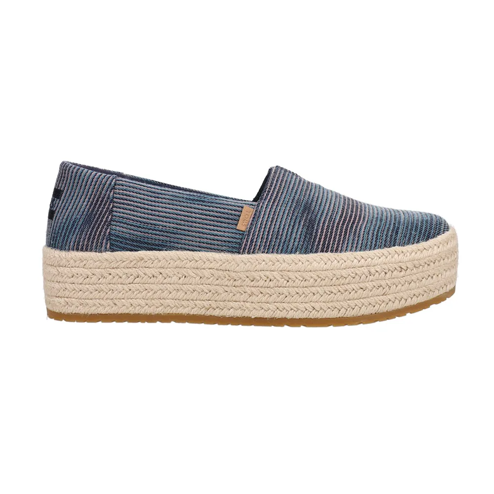 Valencia Denim Slip On Plaform Espadrille Flats