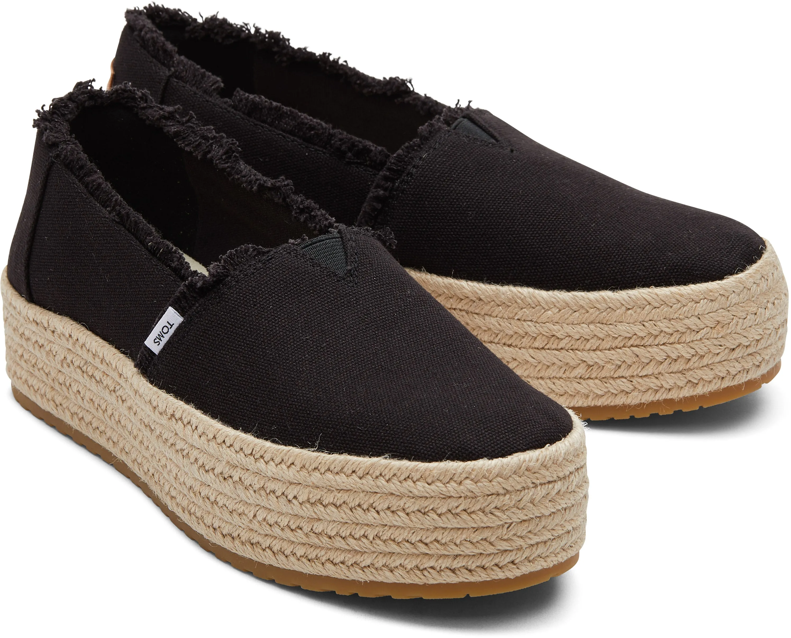 Valencia Platform Espadrille - Black Canvas