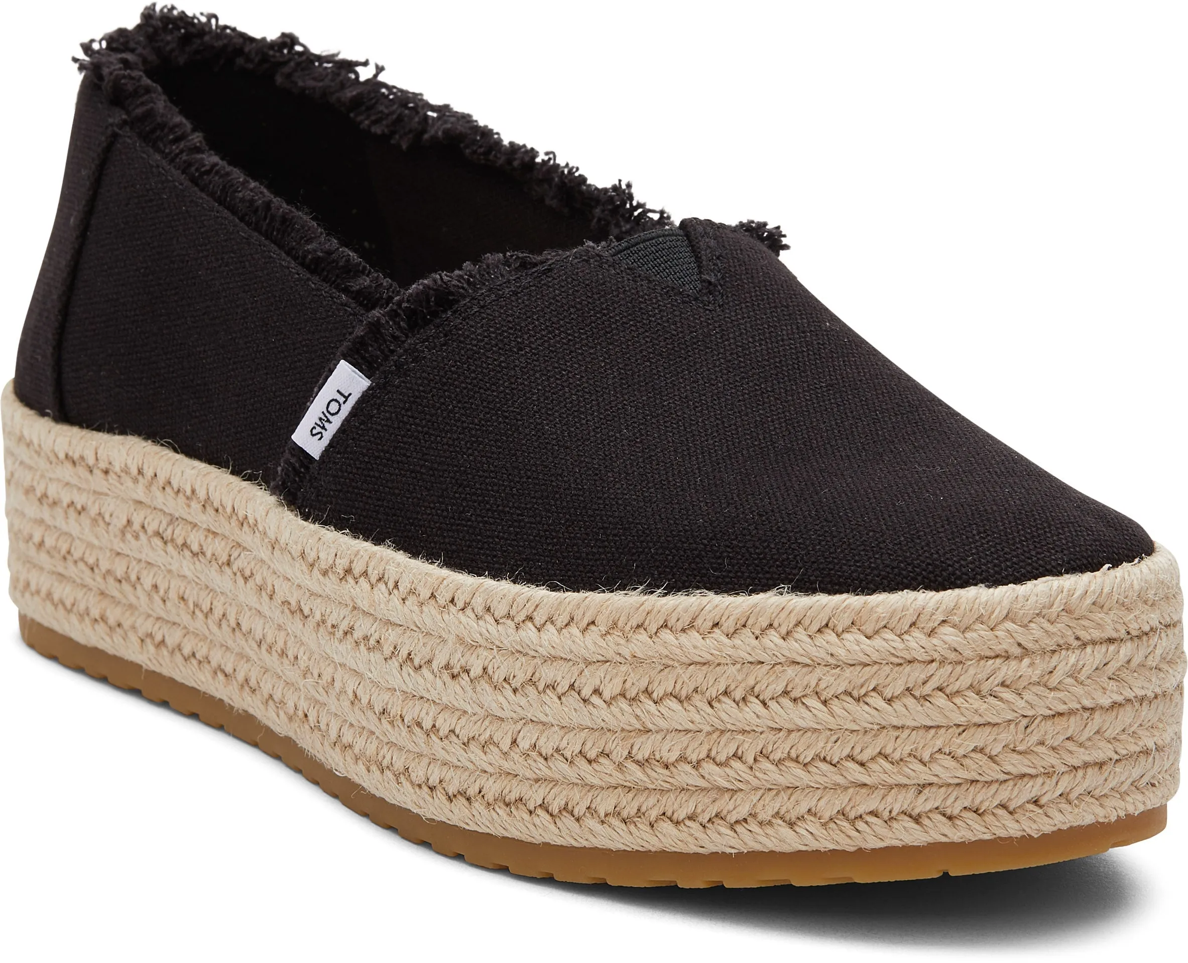 Valencia Platform Espadrille - Black Canvas