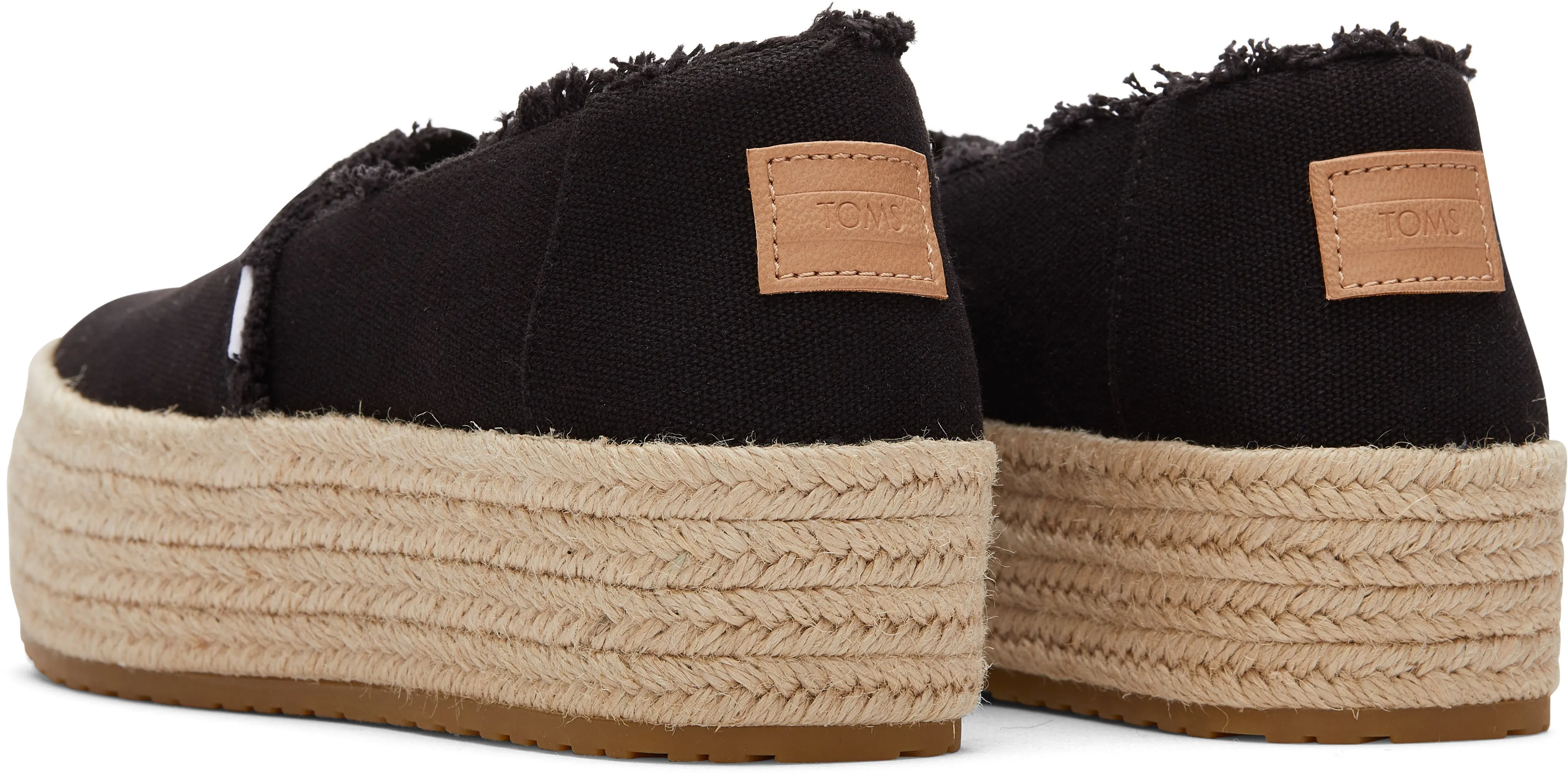 Valencia Platform Espadrille - Black Canvas