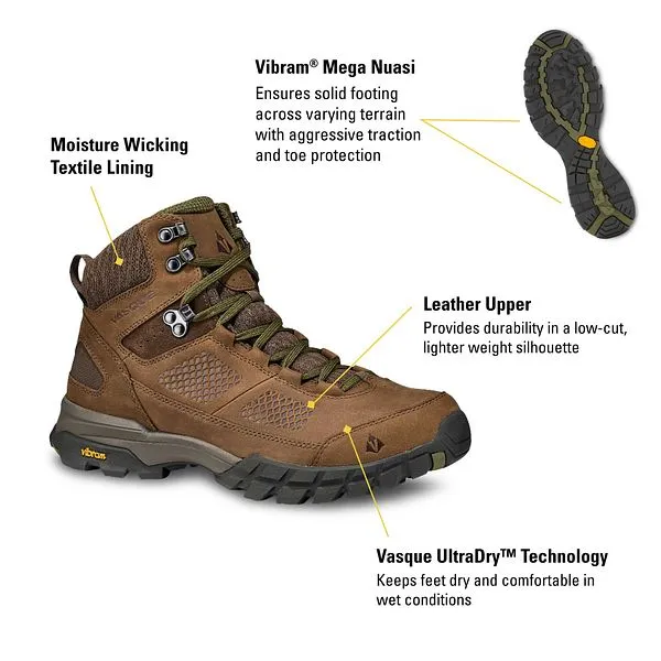 'Vasque' Men's Talus AT (All-Terrain) Ultradry™ WP Hiker - Dark Earth / Avocado