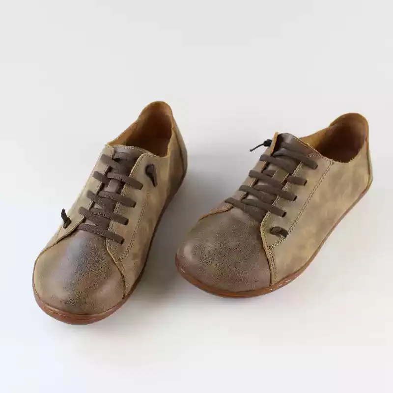 Womens Handmade Leather Oxfords & Tie Flats Coffee/Black/Brown/Red/Beige