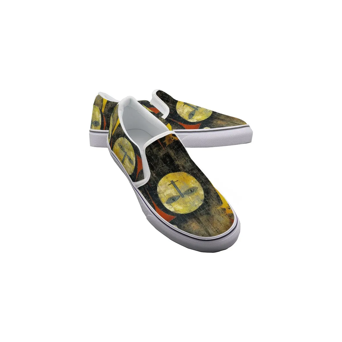 Women's Slip On Sneakers  234 moon, abstract, print