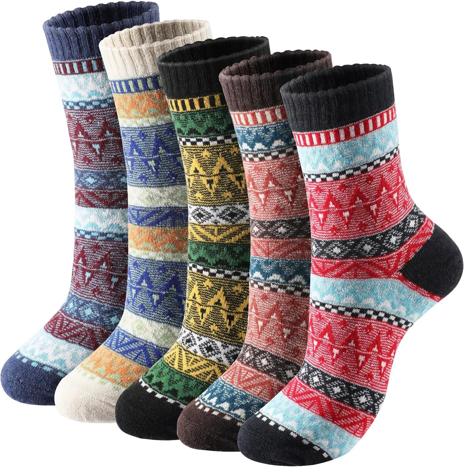 Wool Socks – Cozy, Warm, Thick Knit Socks for Women & Men, 2 Sets