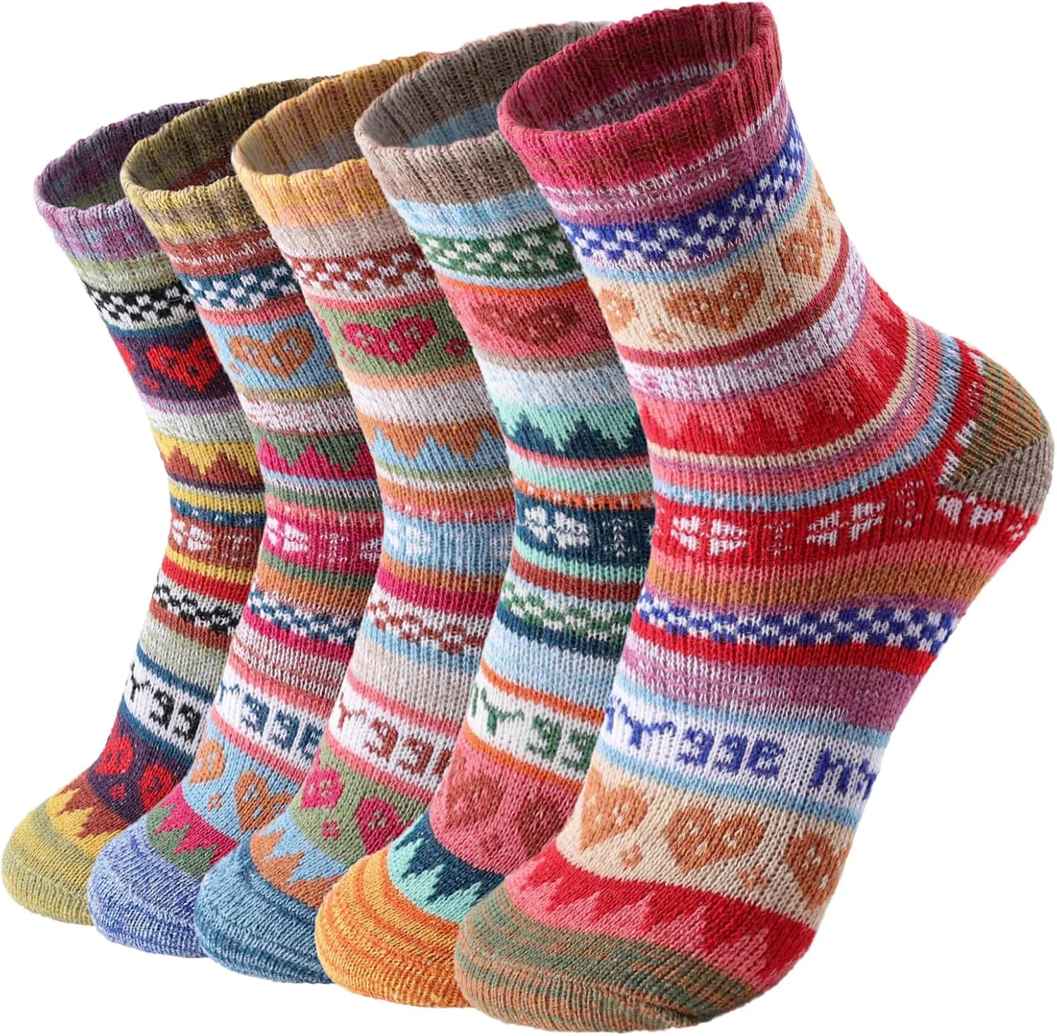 Wool Socks – Cozy, Warm, Thick Knit Socks for Women & Men, 2 Sets