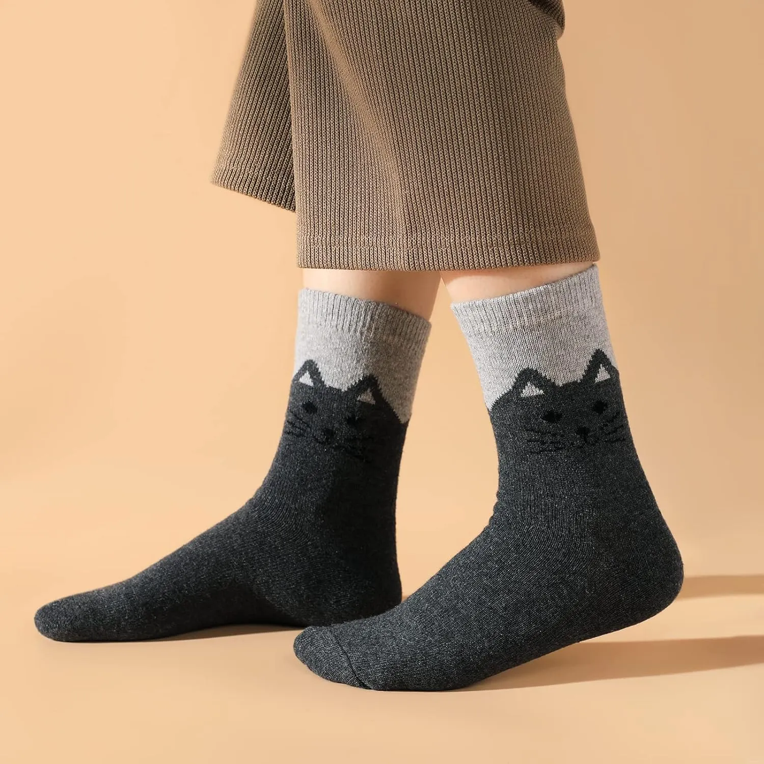 Wool Socks – Cozy, Warm, Thick Knit Socks for Women & Men, 2 Sets