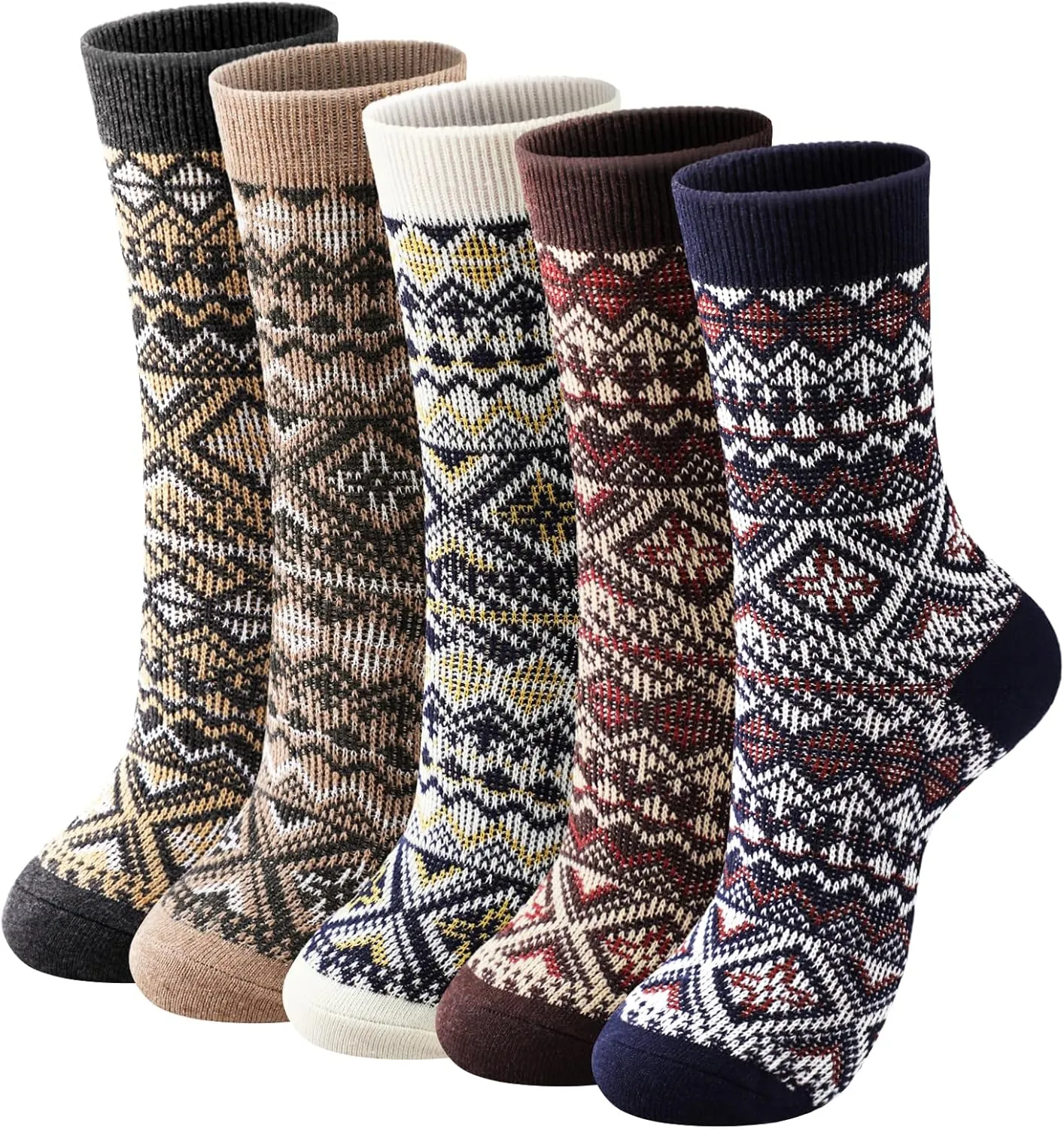 Wool Socks – Cozy, Warm, Thick Knit Socks for Women & Men, 2 Sets