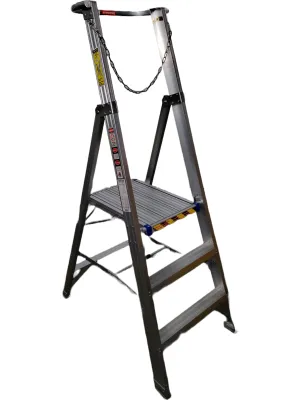 XG Aluminium Platform Ladders Come with Safety Chain | Sizes : 3 Steps to 12 Steps | Model : L-XG152EA