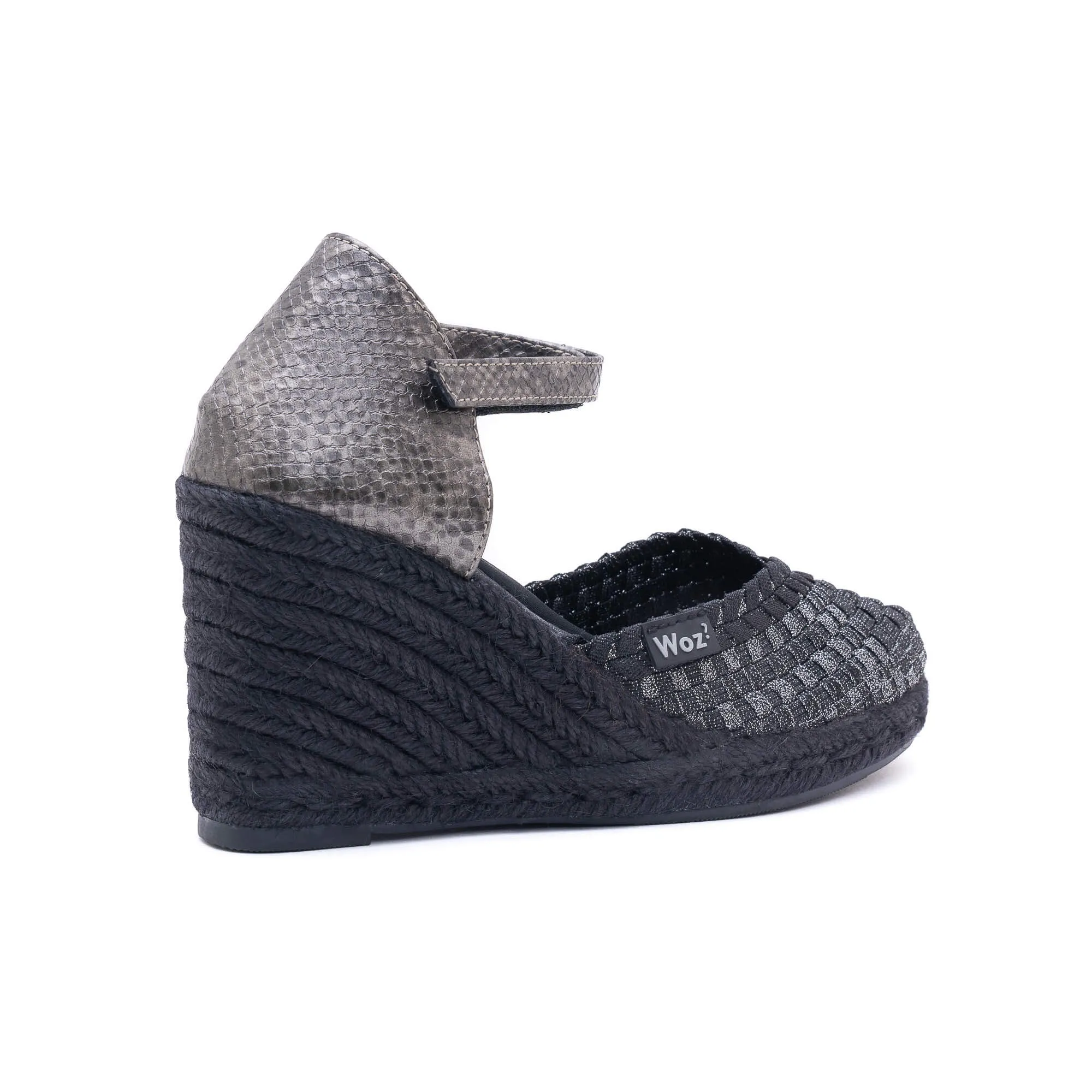 Zaira Black & Silver Espadrilles